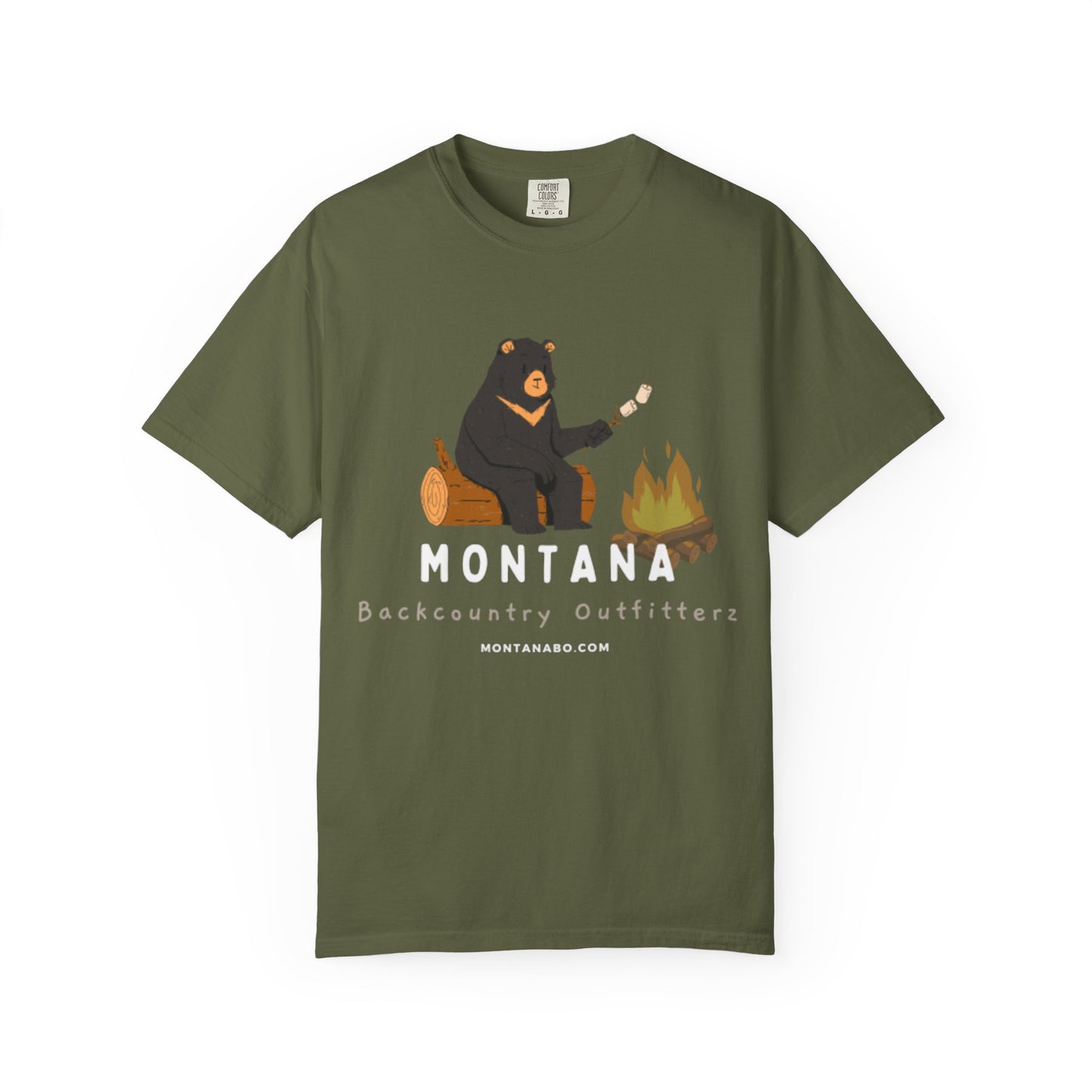 MBO's Bear Camping T-shirt | Unisex Garment-Dyed Tee, Outdoor Adventure Shirt, Camping Gift, Nature Lover Apparel, Montana Outfits