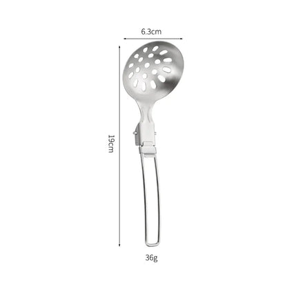 304 Stainless Steel Outdoor Portable Folding Kitchenware Outdoor Multifunctional Camping Cookware Picnic Shovel Spoon