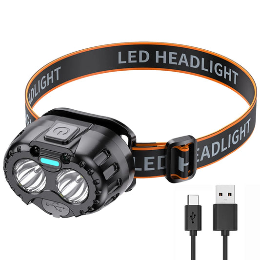Powerful LED Headlamp IPX4 Waterproof Emergency Head Flashlight 250LM XPE LED Headlamp 500Mah for Outdoor Fishing Camping Hiking