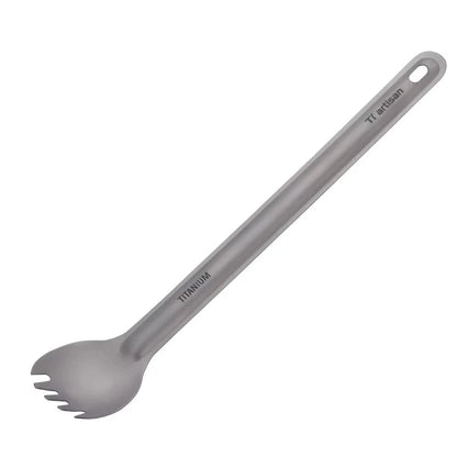 Titanium Long Handle Spork Spoon Cutlery Ultralight Tableware Outdoors Portable Dinnerware Camping Equipment