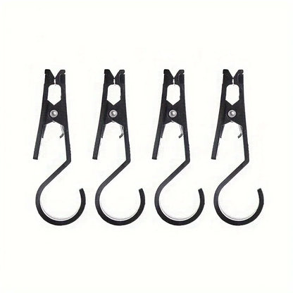 4Pcs Portable Outdoor Canopy Clip - Multifunctional Hook Rack for Camping, Travel Hanging Clothes, Etc