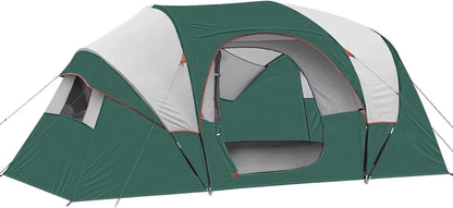HIKERGARDEN 10 Person Camping Tent - Portable Easy Set up Family Tent for Camp, Windproof Fabric Dome Tent Outdoor for Hiking
