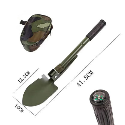 Foldable Portable Truck Mounted Engineer Shovel Camping Tent Outdoor Shovel Self-Defense Survival Tool Compass Storage Bag