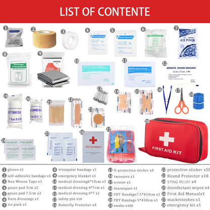 Multi-Purpose Emergency Medical Supplies Portable Medical Kit for Outdoor Hunting, Hiking, Camping, Etc. Outdoor First Aid Kit
