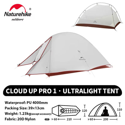 Cloud up 1 Upgraded Tent Ultralight Camping Tent Waterproof Outdoor Hiking Travel Tent Backpacking Cycling Tent