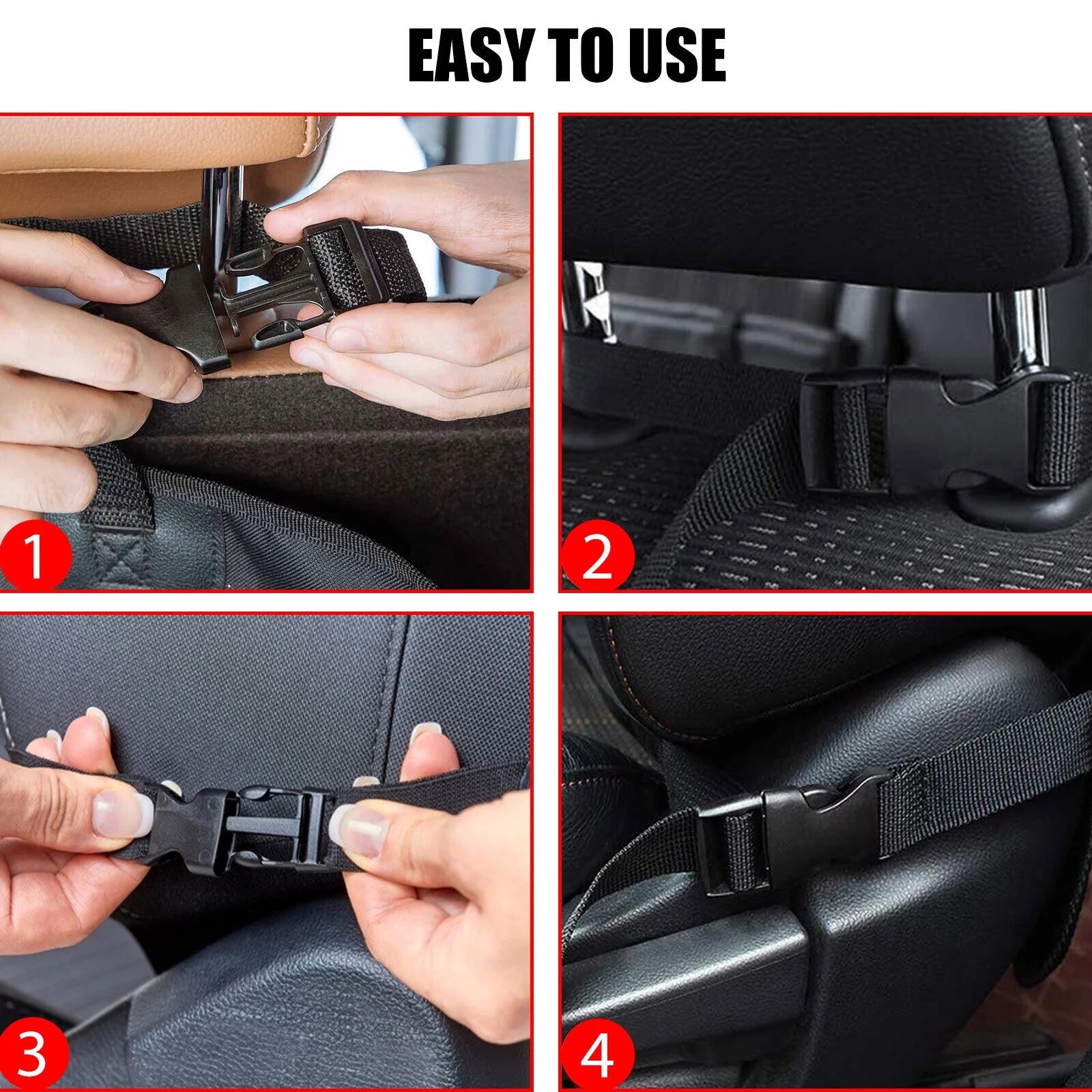 1 Pack Car Seat Organizer,Waterproof Car Storage Back Seat Organizer, 10 Storage Pockets Car Organizers, Heavy Duty Stain Resistant Kick Mats for Kids Truck,Interior,Vehicle