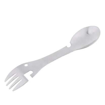 Multifunctional Camping Spork Titanium Stainless Steel Portable Outdoor Camping Survival Cookware Utensils