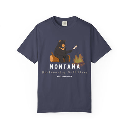 MBO's Bear Camping T-shirt | Unisex Garment-Dyed Tee, Outdoor Adventure Shirt, Camping Gift, Nature Lover Apparel, Montana Outfits