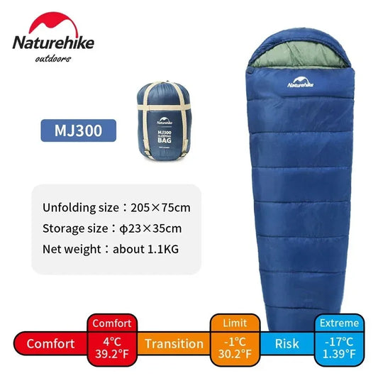 Camping Sleeping Bag MJ300 MJ600 Ultralight Waterproof 4 Season Backpacking Sleeping Bags Outdoor Traveling Hiking
