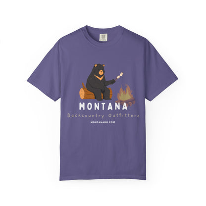 MBO's Bear Camping T-shirt | Unisex Garment-Dyed Tee, Outdoor Adventure Shirt, Camping Gift, Nature Lover Apparel, Montana Outfits