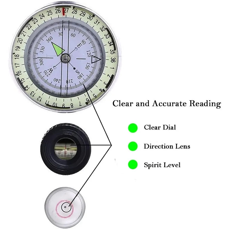 1-10PCS Versatile Tactical Survival Military Compass Waterproof and Durable, Pocket-Sized Transmission Aiming Compass for Hiking