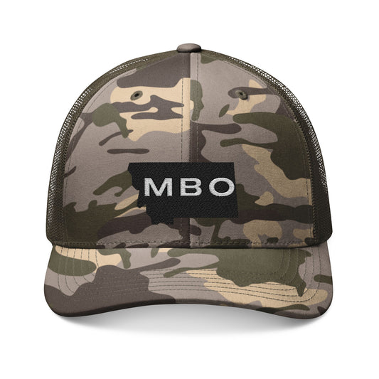 MBO CAMO Snap-Back Trucker Hat - Montana Backcountry Outfitterz Camo Embroidered Cap