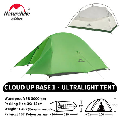 Cloud up 1 Upgraded Tent Ultralight Camping Tent Waterproof Outdoor Hiking Travel Tent Backpacking Cycling Tent