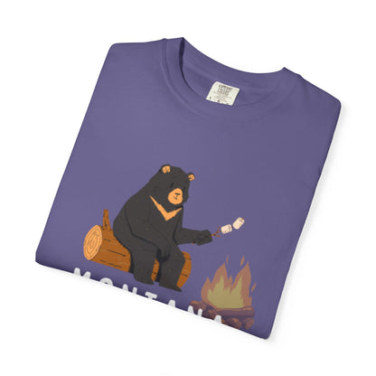 MBO's Bear Camping T-shirt | Unisex Garment-Dyed Tee, Outdoor Adventure Shirt, Camping Gift, Nature Lover Apparel, Montana Outfits