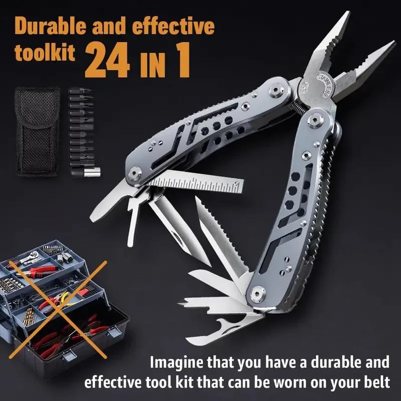 Multitool 24-In-1 Multitools Pliers with ​Professional Multi-Tool for Survival Camping and Hunting Gifts for Men Dad Hus Band
