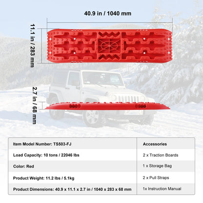 10 TON Traction Boards with PP Material Recovery Boards for Off-Road Vehicle Car Pickup SUV RV Pair Tire Traction Mats