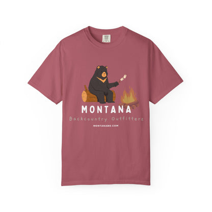 MBO's Bear Camping T-shirt | Unisex Garment-Dyed Tee, Outdoor Adventure Shirt, Camping Gift, Nature Lover Apparel, Montana Outfits