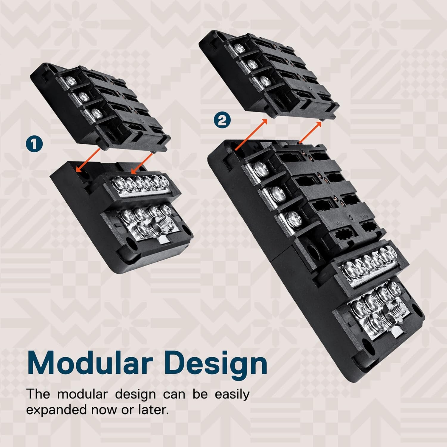 True Mods 6 Way Fuse Box with 12 Ground Negative Busbar for Automotive [12V - 32V DC] [100 Amp Max] [Modular Design] [ATC/ATO Fuses] [LED Indicator] Auto Marine Ground Fuse Block