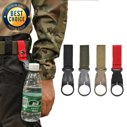 Outdoor Water Kettle Hanger Holder Clip Bottle Buckle Portable Backpack Camping Hiking Military Nylon Webbing Buckle Strap