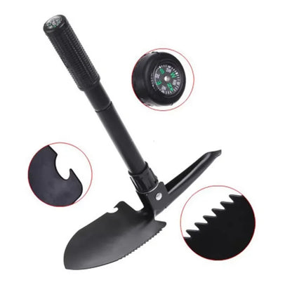 Foldable Portable Truck Mounted Engineer Shovel Camping Tent Outdoor Shovel Self-Defense Survival Tool Compass Storage Bag