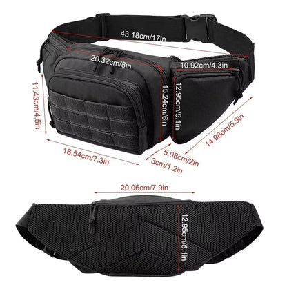 Hunting Waist Bag Men'S Tactical Fanny Pack Water-Proof Molle Hiking Climbing Mobile Phone Belt Pack Outdoor Sport Combat Bags