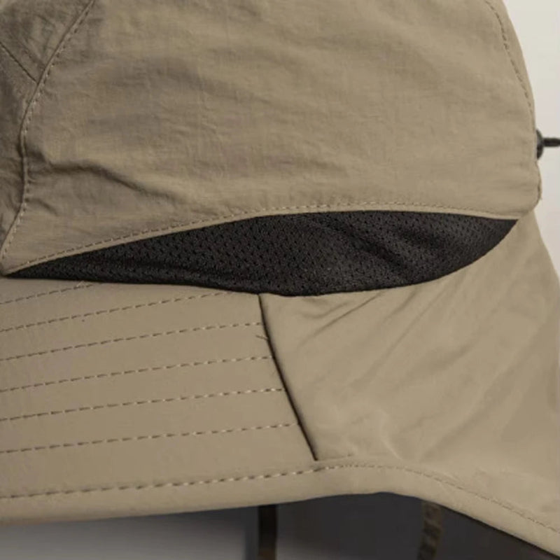 Unisex Summer Wide Brim Waterproof and Quick-Drying with Hat Panama Uv Fisherman Caps Mesh Breathable Neck Protection