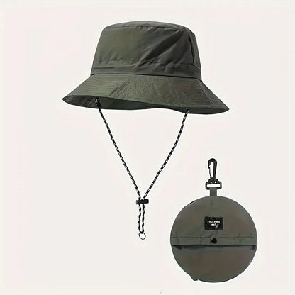 Summer Sun Protection Waterproof Fisherman Hat Bucket Camping Hiking Mountaineering Cap with Storage Bag Anti-Uv Sun