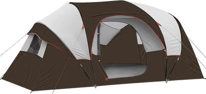 HIKERGARDEN 10 Person Camping Tent - Portable Easy Set up Family Tent for Camp, Windproof Fabric Dome Tent Outdoor for Hiking