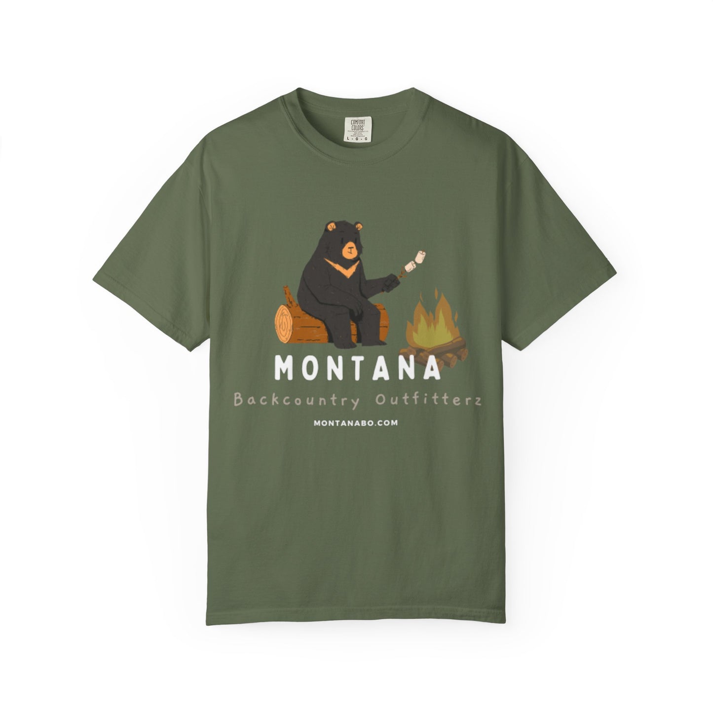 MBO's Bear Camping T-shirt | Unisex Garment-Dyed Tee, Outdoor Adventure Shirt, Camping Gift, Nature Lover Apparel, Montana Outfits