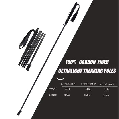 HEALING Ultra Light Trekking Pole Carbon Folding Hiking Stick Collapsible Hiking Poles Trekking Stick Walking Poles Walk