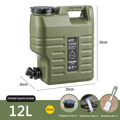 10/12L Camping Water Container Outdoor Water Bucket Large Capacity Portable Water Bag Detachable Faucet Picnic Drive Water Tank