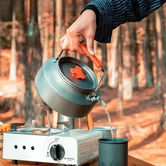 Y1 Kettle Camping Cooker 1.1L Teapot Coffee Pot Picnic Teapot Portable Tea Brewing Camping Tea Stove Camping Outdoor ﻿Cookware