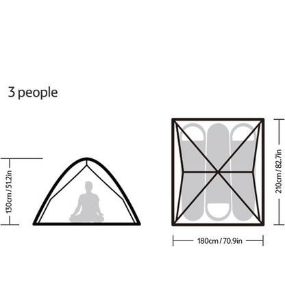 3-4 Person Pop up Tent - Easy Setup Instant Tent for Camping and Hiking