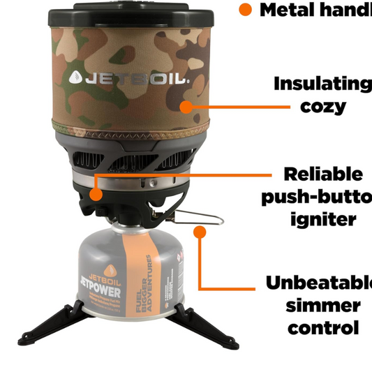 Minimo Camping and Backpacking Stove Cooking System with Adjustable Heat Control