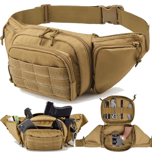 Hunting Waist Bag Men'S Tactical Fanny Pack Water-Proof Molle Hiking Climbing Mobile Phone Belt Pack Outdoor Sport Combat Bags