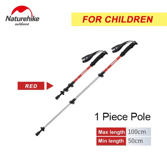 Outdoor Walking Stick Aluminum Alloy Alpenstock Telescopic Hiking Trekking Pole for Adult Kids Women Men Children