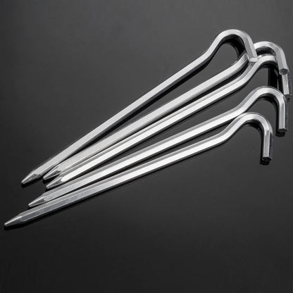 Tent Pegs - Aluminium Tent Stakes Pegs with Hook - 7’’ Hexagon Rod Stakes Nail Spike Garden Stakes Camping Pegs for Pitching Camping Tent, Canopies