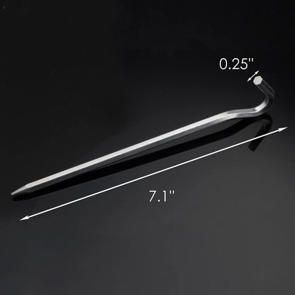 Tent Pegs - Aluminium Tent Stakes Pegs with Hook - 7’’ Hexagon Rod Stakes Nail Spike Garden Stakes Camping Pegs for Pitching Camping Tent, Canopies