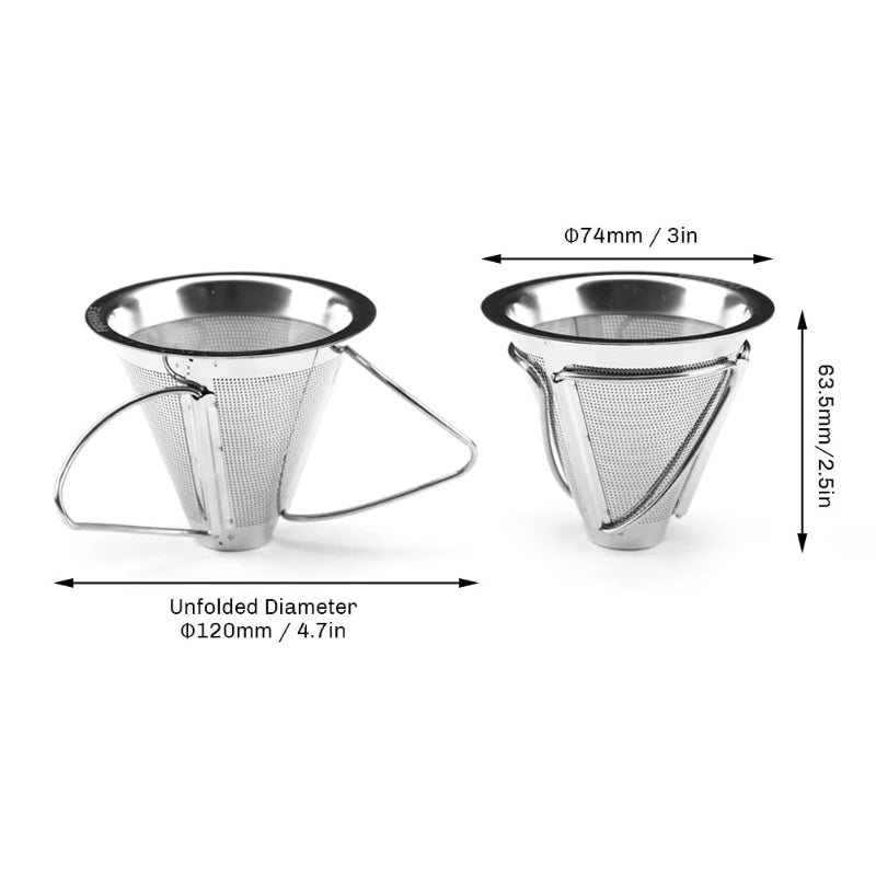 Fire Maple Antarcti Foldable Coffee Filter Reusable Double Layer Outdoor Portable Pour over Coffee Dripper 304 Stainless Steel