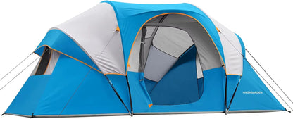 HIKERGARDEN 10 Person Camping Tent - Portable Easy Set up Family Tent for Camp, Windproof Fabric Dome Tent Outdoor for Hiking