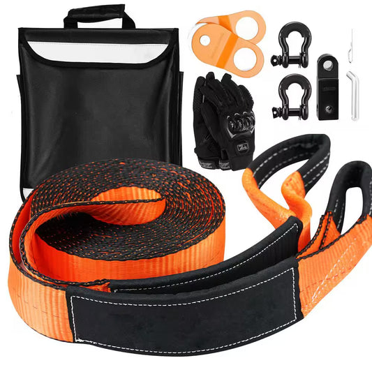 Off-Road Recovery Kit, 30000 Lbs. Tow Straps, 44092 Lbs. D-Ring Shackles, 3 In. X 30 Ft., Heavy Duty Winch Recovery Kit