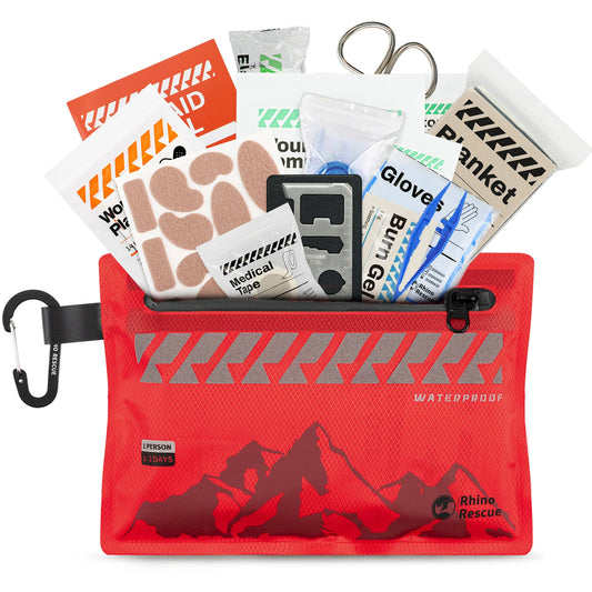 Small First Aid Kit  Ultralight Waterproof Medical Kit for Hiking Camping Backpacking Cycling Travel Vehicles 105PC