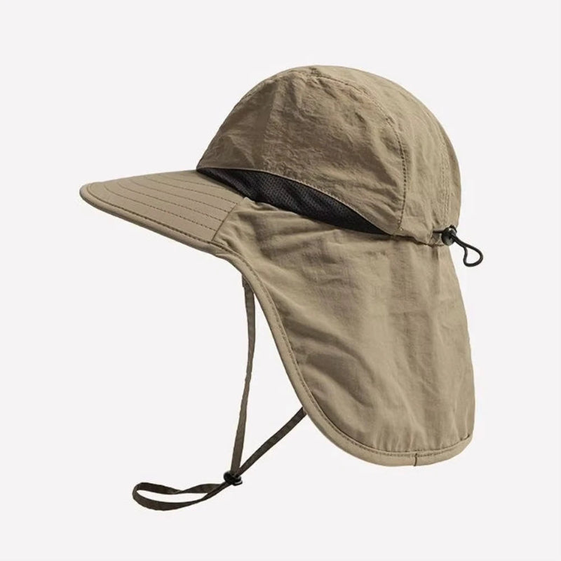 Unisex Summer Wide Brim Waterproof and Quick-Drying with Hat Panama Uv Fisherman Caps Mesh Breathable Neck Protection