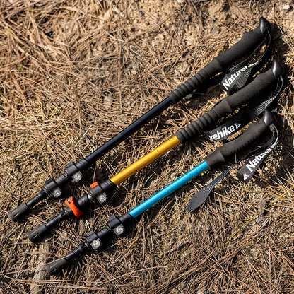 Outdoor Walking Stick Aluminum Alloy Alpenstock Telescopic Hiking Trekking Pole for Adult Kids Women Men Children